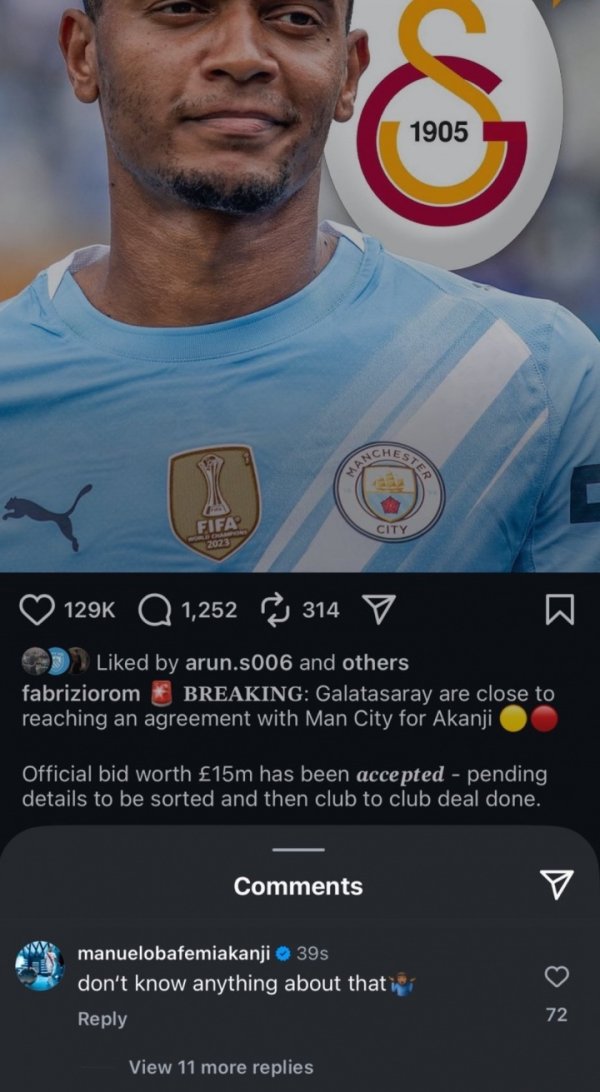 He was slapped in the face! Akanji replied in Romano s post: Why don t I know anything